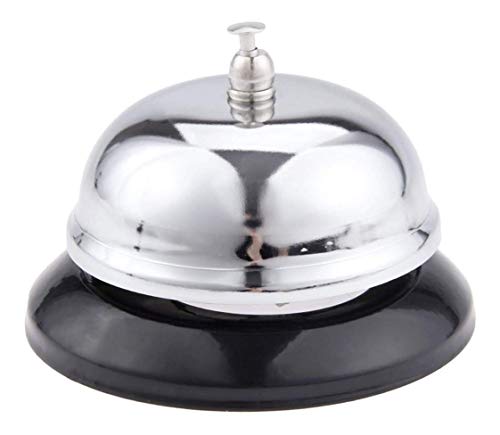 HeyNana Sonnette de réception d'hôtel Sonnette de Table Sonnette de Service Sonnette Classique en Acier pour appels de Service Argent