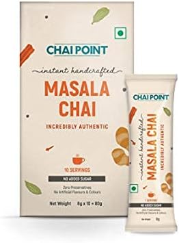 Instant Masala Tea No Sugar, 20 Sachets (Pack of 2) | Authentic Indian Masala Chai with Pure Spices | No Preservatives | Quick, Healthy & Richly Flavored Instant Tea