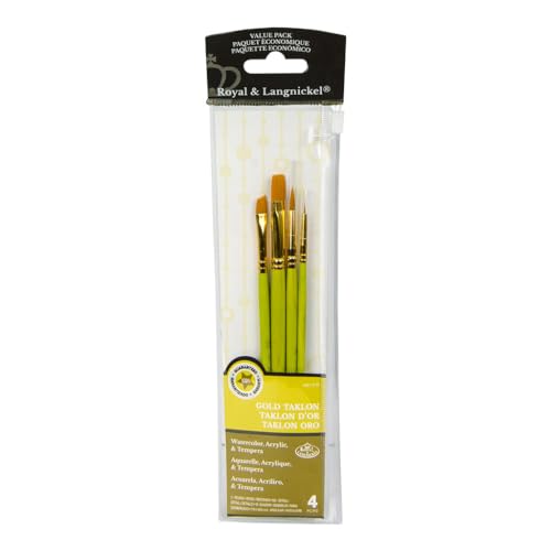 Omnia Royal Brush Royal Langnickel Gold Taklon Brush Set Value Pack, Round