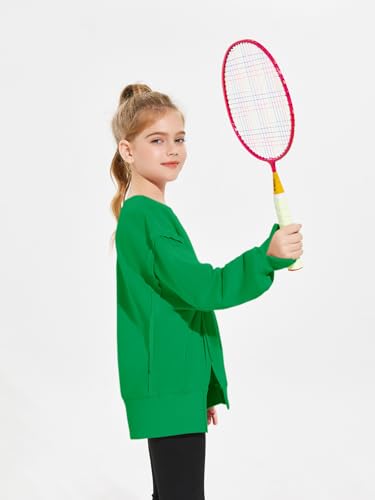 Haloumoning Girls Oversized Sweatshirt Long Sleeve Crewneck Kids Lightweight Cute Pullover Tops 5-14 Years3