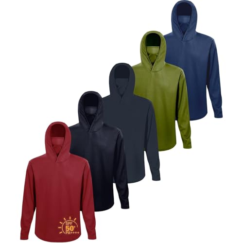 LeeHanTon Long Sleeve Hoodie Shirts for Men Sun Shirts for Work Sun Sun Protection Athletic Shirts UPF 50+ Quick Dry Fishing Uv Shirts Size M