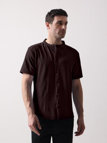 Image of GRECIILOOKS Men's Polycotton Regular Fit Casual Shirt | Stylish | Printed | Solid | Short Sleeve | Trendy (Available in Plus Size)