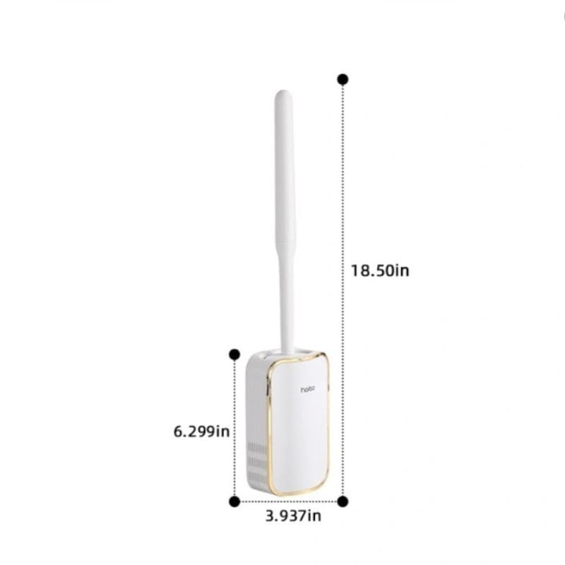 Image of Wall Mounted Toilet Brush and Brush Holder, Curved Design Modern Toilet Cleaning Brush with Durable Bristles for Bathroom Cleaning, White