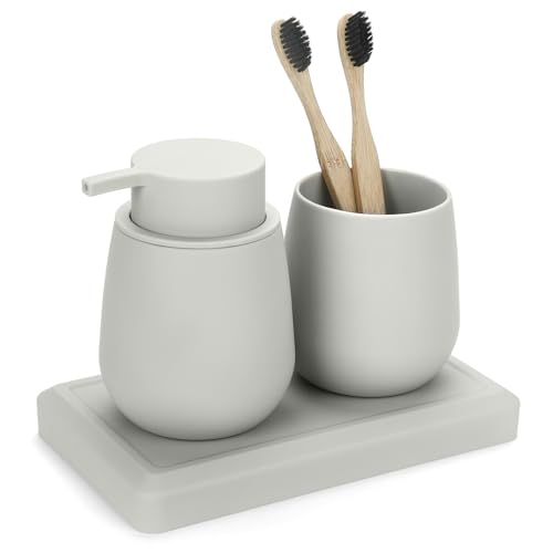 AJEUNGAIN Modern Badezimmer Set Beige Einschließen Seifenspender und...