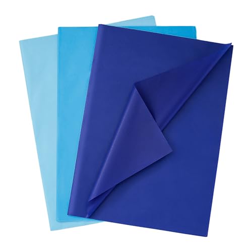 Image of Simetufy Blue Tissue Paper for Gift Bags, 115 Sheets, 14 x 20 Inches, 3 Colors, Ideal for Independence Day, Wedding, Birthday, DIY Crafts