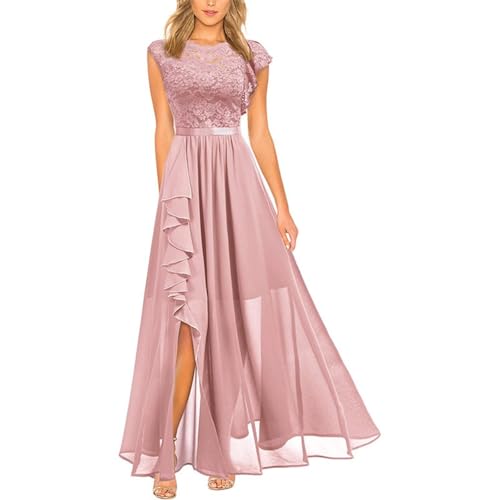 FUPODD Abendkleider Elegant Für Hochzeit Ärmellos Kleid Hochzeitsgast Damen Vorne Kurz Hinten Lang Cocktailkleid Abendkleid Ballkleider...