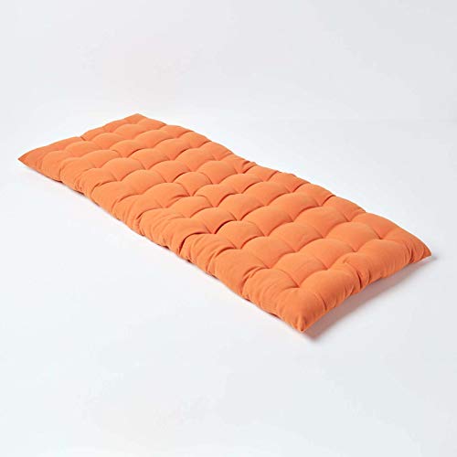 HOMESCAPES Coussin pour Banc de Jardin, Matelas de Sol, Coussin pour Banquette extérieure 2 Places, Coton - 108 x 42 x 5 cm - Terracotta