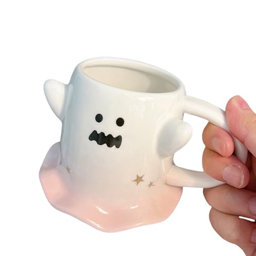 かわいさの幽霊の形のセラミックスコーヒーカップ滑り止め底マグクリエイティブ箸置き完璧なカップルのプレゼントハロウィンのための滑り止め底マグ