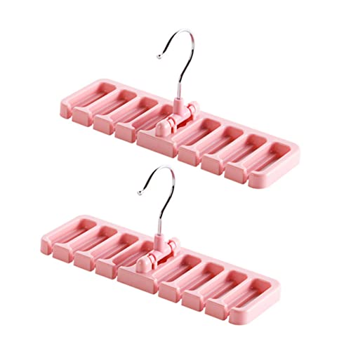 Happyyami Multifunctional Necktie Holder Slip Tie Rack for Closet Stylish Scarf Organizer Space Saving Storage Pink Holds Up to Ties Belts for Organized Wardrobes