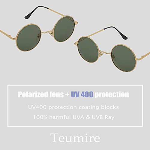 Image of Retro Small Round Polarized Sunglasses for Men Women Circle Hippie Style Sun Glasses