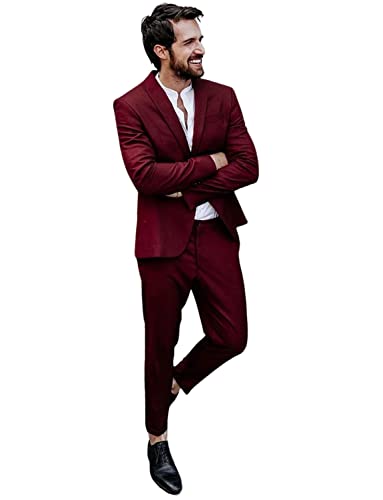 Costume décontracté homme pour Noël ensemble veste pantalon réveillon