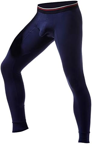 Ouruikia Men's Thermal Underwear Pants Thermal Bottoms Long Johns Bottoms with Separate Pouch