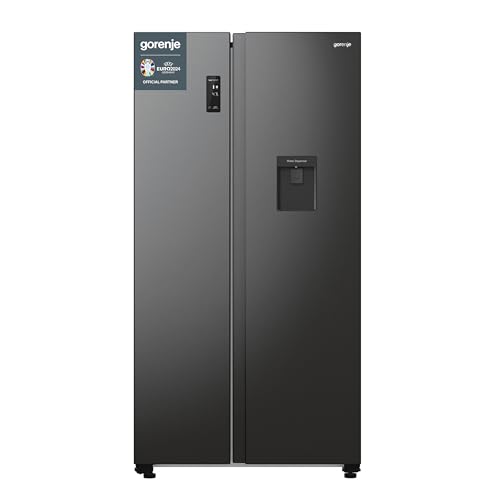Gorenje NRR 9185 EABXLWD Side by Side nevera y congelador Made in Europe, EEK E, NoFrostPlus, compresor inversor, Crisp Zone, ConvertActive Zone, FastFreeze, 178,6 cm, negro