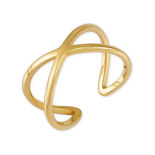 GD GOOD.designs Ring verstellbar Gold für Damen in X-Form aus...