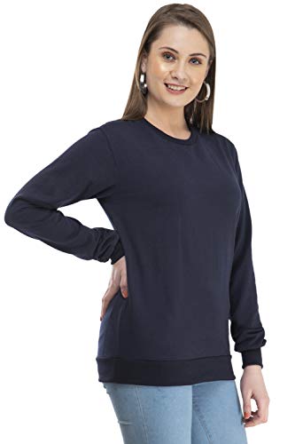 Image of IndiWeaves Women Fleece Warm Sweatshirt for Winters (XXXL,Nevy Blue,Magenta,Black) Pack of 3