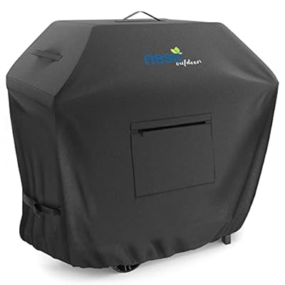 Nestl BBQ Grill Cover, Heavy Duty Grill Covers - Waterproof Gas Grill Covers, Durable UV & Fade Resistant Barbecue Grill Cover with Front Zipper Pocket - 72 Inch, Black