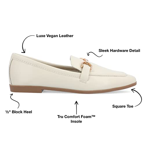 Image of Journee Womens Mizza Loafer Slip On Square Toe Dress Flats