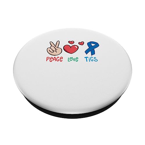 I Have Tourette Syndrome Tourette's Ribbon Tourettes PopSockets Swappable PopGrip, Black - Image 2