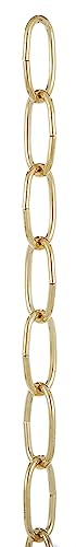 Image of B&P Lamp Brass Plated Steel Oval Chain, 3 Ft. Length