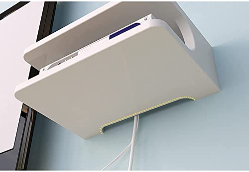Moderno supporto da parete per console TV e router WiFi, mensola funzionale per lettori DVD, decoder via cavo, router, telecomandi, console di gioco, elegante soggiorno