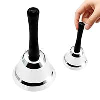 Handglocke Glocke,Edelstahl Handglocke,Bell Klein Glocken Mit Griff,Klingel Hand,Rezeptionsklingel,Hand Tischglocke,Anrufsglocke,Für Hotelschalter Kirche Restaurant Schule Rezeption (Silber)