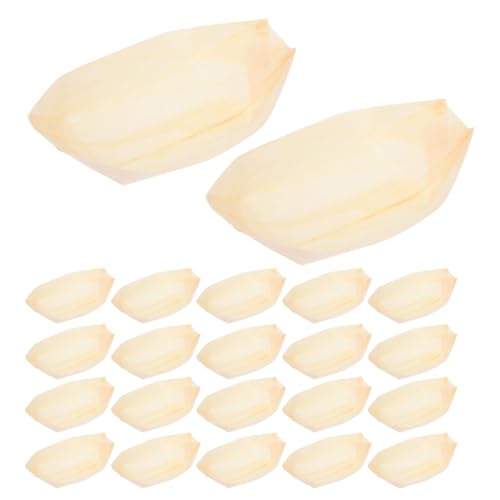 Platos desechables de madera para sushi 6 pulgadas pack 50 miniatura 1