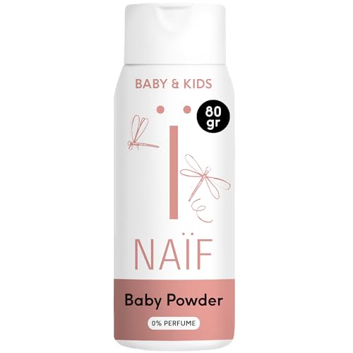 Naïf   Talco para bebés   100% natural a base de arroz   Apto para recién nacidos   0% perfume   Dermatológicamente probado   De origen natural  80g