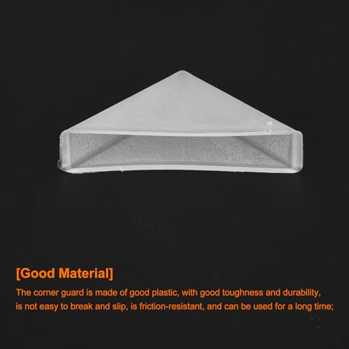 Image of uxcell 8Pcs Plastic Corner Protectors 12x66mm Triangle Shape Glass Corner Guards Cushion for Corner Protection of Glass, Mirror, Tile, White