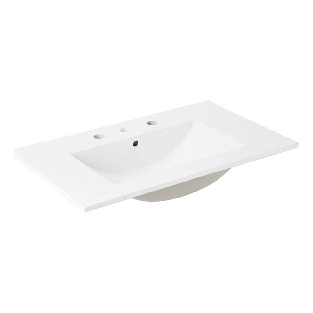 Photo 1 of *MAJOR DAMAGE*
Modway EEI-4837-WHI Cayman 30" Bathroom Sink, White
