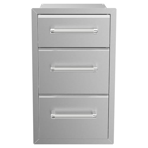 Image of SPIRE Vertical Built-in Triple Drawers, Stainless Steel, Universal Mount