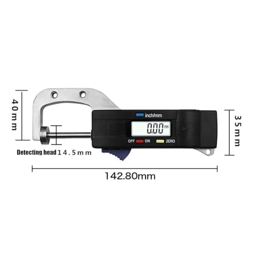 Image of Digital Micrometer 0-25mm / 1 Inch - Electronic Thickness Gauge with LCD Display, Inch /Metric Conversion, Precision Measuring Tool for Metal, Wood, Paper & Small Parts (25mm)