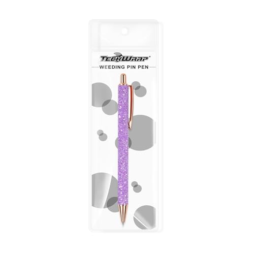 TECKWRAP Pin Pen Tool for Vinyl DIY Craft Project Air Release Vinyl Pen for Easy Installation and Weeding (Glitter Purple)