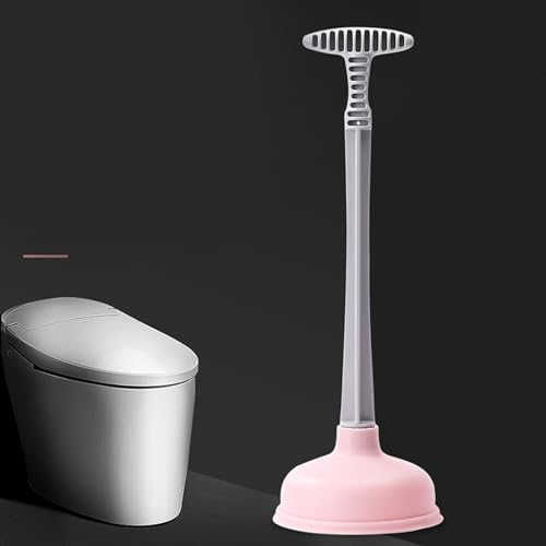 Image of Generic Toilet Plunger, Rubber Plastic Strong Suction Plunger Plungers for Bathroom Bathroom Accessories Toilet Drain Plunger for Kitchens, Baths, Showers, Powerful Commercia,, Pink