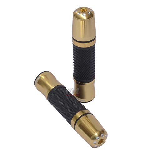 Manopla Esportiva Mod Jupter c/peso guidão Aluminio Tipo Rizoma Honda Suzuki Yamaha Dourado claro