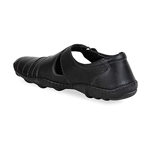 Regal Men's Black Men Fisherman Sandals Amazon.in Fashion