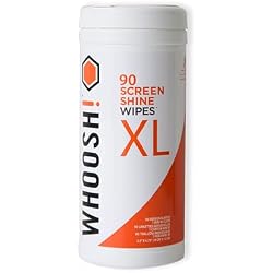 WHOOSH! Screen Shine Electronic Cleaning Wipes & Reusable Cloth, 90 Count | Microsuede Cloth, For Touch Screens & Tech Devices, Lint Free, Non Abrasive, Streak Free Finish
