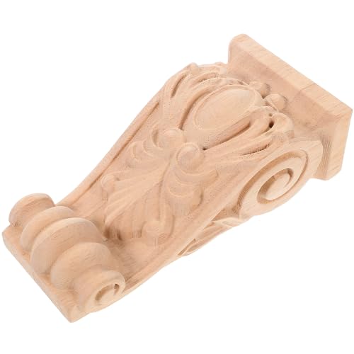Ménsula de madera tallada artesanal con textura fina ornamental para proyectos premium