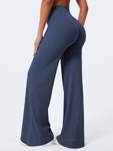 Image of YEOREO Ease Workout Leggings Womens Straight Leggings Eddiy Gym Yoga Pants | 29 inch /31.5 inch /33 inch /35 inch,No Front Seam,High Waist,Buttery,Booty Lifting,Wide Leg