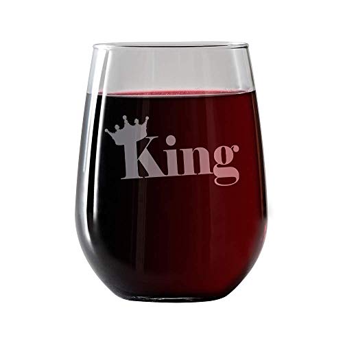 IT'S A SKIN King |Stemless Wine Glass 17oz for red and White Wine - Great Gift for Her, Him Travel Includes Free Wine/Food Pairing Card