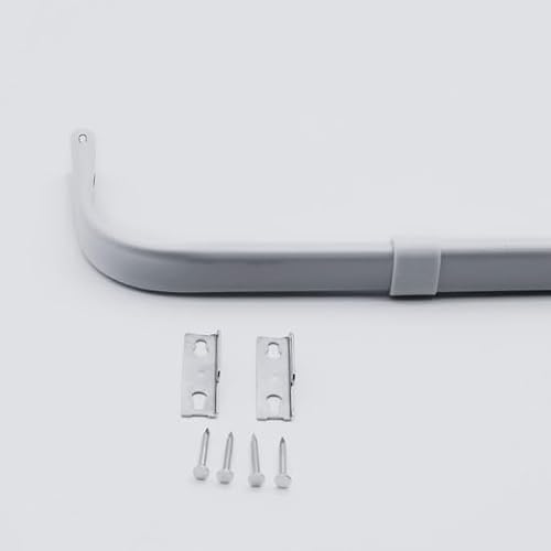 Yafa Heavy Duty Adjustable Curtain Rod (White) 48-84 in