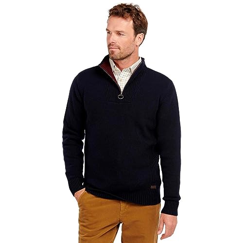 Barbour Mens Nelson Wool Ribbed Trim Pullover Sweater