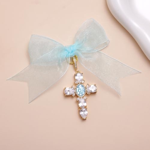 Image of MIXJOY Something Blue Gift for Bride, Wedding Day Bridal Blue Pearl Angel Wings Bouquet Garter Charm for Bride to Be