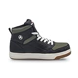 Airwalk Arena Mid Top Composite Toe Men’s Industrial Work Shoes, Black/Olive, Size 7, Wide, Comfortable & Light Work Shoes for Men, Electric Hazard, Slip Resistant