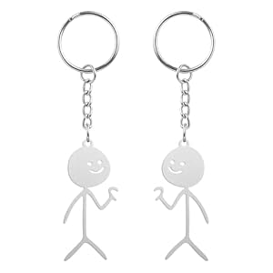 HENGBIRD 2 Pcs Llavero Pareja con Caja de Regalo, Regalo Romántico para Hombres Mujer para el Día de San Valentín, Llavero Personalizado regalos