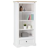 Cette bibliothèque est composé de 4 étagères où vous pourrez ranger vos livres et toutes sortes daccessoires de décoration, un tiroir complète lensemble