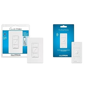 Lutron Caséta Wireless Smart Lighting Dimmer Switch for Wall and Ceiling Lights with Wall Plate and Pico Remote | PDW-6WCL-WH-A | White