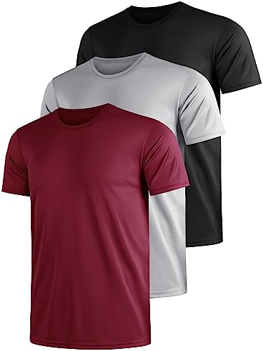 Sublevel 3er Pack Herren T-Shirts – 100% Baumwolle, Rundhals, Größe M, Dunkelgrau