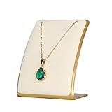 GemeShou Beige Halskette-Ausstellung-Ständer, Sammet-Schmuck-Halskette-Ausstellung-Halter zum Verkauf, kleiner Metall-Ohrring-Hals-Lagerbehälter-Organisator, Online-Schmuck-Photographie-Props 【Beige】