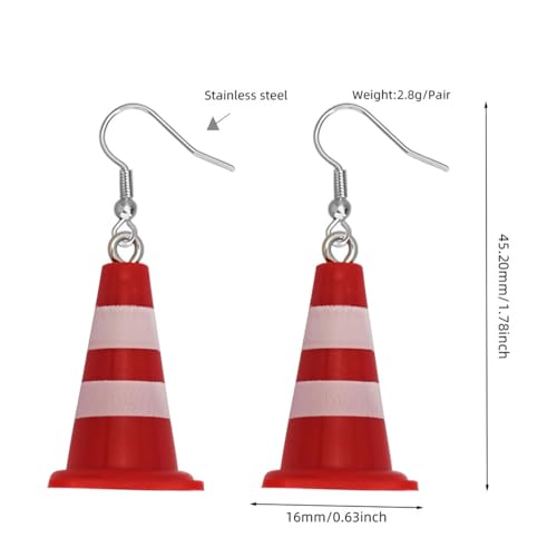 Creative Traffic Cone Dangle Earrings for Women Charm Statement Jewelry Traffic Warnings Lightweight Earrings for Friends Fishhook Earring2