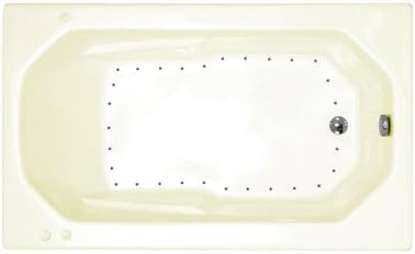 3660MAL Montserrat 60" x 23" Rectangular Air Tub Drain Location: Left, Finish: Biscuit, Trim Finish: Polished Chrome